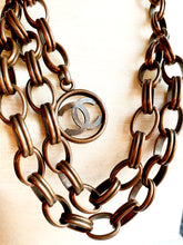 Load image into Gallery viewer, CHANEL RARE BRONZE LINK CC LOGO CHAIN LAYERED BELT NECKLACE 1991