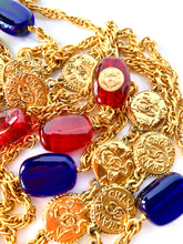 Load image into Gallery viewer, CHANEL MULTI COIN GRIPOIX XXL RED AND BLUE SAUTIOR