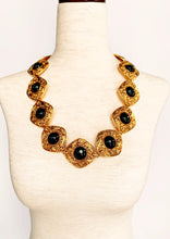 Load image into Gallery viewer, CHANEL BLACK GRIPOIX GLASS ORNATE ARABESQUE JEWELED BELT NECKLACE