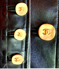 Load image into Gallery viewer, CHANEL ICONIC 14 CC BUTTON 1993 AUTUMN LEATHER RUNWAY BLAZER JACKET COAT