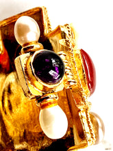 Load image into Gallery viewer, CHANEL RARE ICONIC 1990 RUNWAY BYZANTINE GRIPOIX CUFF BRACELET
