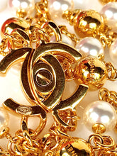 Load image into Gallery viewer, CHANEL UNIQUE TURNLOCK SET OF 2 SAUTOIR NECKLACES WITH PEARLS AND LOGOS