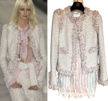 Load image into Gallery viewer, CHANEL PINK GRAY “POODLE” LESAGE FANTASY TWEED 2004 JACKET SKIRT SET