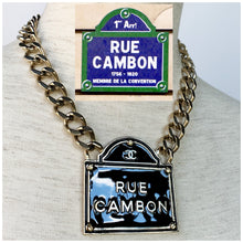 Load image into Gallery viewer, CHANEL MASSIVE RUE CAMBON ENAMEL PARISIAN STREET SIGN NECKLACE