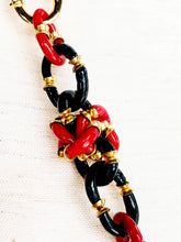 Load image into Gallery viewer, ARCHIMEDE SEGUSO FOR CHANEL COUTURE RED AND BLACK GLASS CLUSTER LINK NECKLACE 1960s