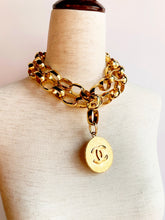 Load image into Gallery viewer, CHANEL MASSIVE LINK 1980s GOLDEN SUN LOGO CC MEDALLION CHAIN BELT NECKLACE