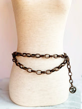 Load image into Gallery viewer, CHANEL RARE BRONZE LINK CC LOGO CHAIN LAYERED BELT NECKLACE 1991