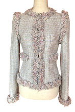 Load image into Gallery viewer, CHANEL PINK GRAY “POODLE” LESAGE FANTASY TWEED 2004 JACKET SKIRT SET