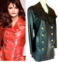 Load image into Gallery viewer, CHANEL ICONIC 14 CC BUTTON 1993 AUTUMN LEATHER RUNWAY BLAZER JACKET COAT