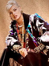 Load image into Gallery viewer, CHANEL ICONIC GILT CC LEATHER LACED JUMBO RUNWAY EARRINGS 1993