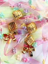Load image into Gallery viewer, CHANEL COQUETTE BOW MATLASSÉ RARE DANGLE EARRINGS