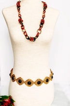 Load image into Gallery viewer, CHANEL BLACK GRIPOIX GLASS ORNATE ARABESQUE JEWELED BELT NECKLACE