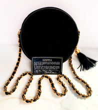 Load image into Gallery viewer, CHANEL ROUND SUEDE LEATHER TASSEL POMPOM VINTAGE BAG