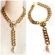 Load image into Gallery viewer, CHANEL IMPORTANT MEDALLION COLLAR WITH BAROQUE GRIPOIX PEARL DANGLE