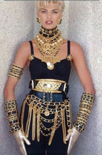 Load image into Gallery viewer, CHANEL ICONIC 1991 CHAIN FRINGE LEATHER SKIRT BELT FASHION HISTORY