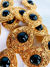 Load image into Gallery viewer, CHANEL BLACK GRIPOIX GLASS ORNATE ARABESQUE JEWELED BELT NECKLACE