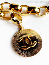Load image into Gallery viewer, CHANEL MASSIVE LINK 1980s GOLDEN SUN LOGO CC MEDALLION CHAIN BELT NECKLACE