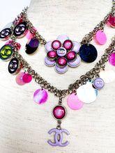 Load image into Gallery viewer, CHANEL FLOWER POWER PINK CC SEQUIN CHARM NECKLACE BELT 2004