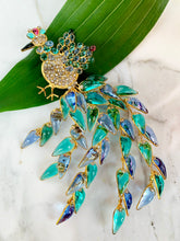 Load image into Gallery viewer, EXTRAORDINARY AND RARE CHANEL GRIPOIX PEACOCK PENDANT BROOCH