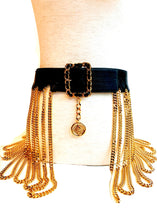 Load image into Gallery viewer, CHANEL ICONIC 1991 CHAIN FRINGE LEATHER SKIRT BELT FASHION HISTORY