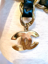 Load image into Gallery viewer, CHANEL ICONIC JUMBO LOGO LEATHER CHAIN BELT NECKLACE 38 INCHES