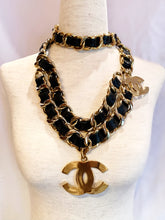 Load image into Gallery viewer, CHANEL ICONIC JUMBO LOGO LEATHER CHAIN BELT NECKLACE 38 INCHES