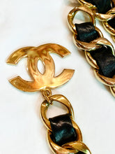 Load image into Gallery viewer, CHANEL ICONIC MASSIVE CC LOGO LEATHER CHAIN VINTAGE BELT NECKLACE 42 inches