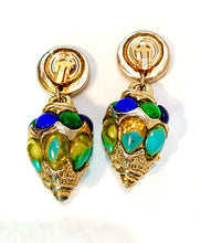 Load image into Gallery viewer, KALINGER PARIS COUTURE MASSIVE DANGLE VINTAGE 1980'S EARRINGS