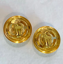 Load image into Gallery viewer, CHANEL LUCITE GOLD CC LOGO EARRINGS AND BANGLE SET DEMI PARURE