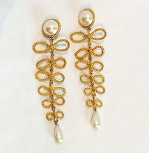 Load image into Gallery viewer, CHANEL BOW GRIPOIX PEARL XXL LONG DANGLE ROPE EARRING