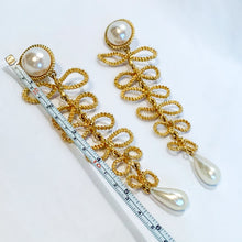 Load image into Gallery viewer, CHANEL BOW GRIPOIX PEARL XXL LONG DANGLE ROPE EARRING