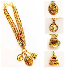 Load image into Gallery viewer, CHANEL RARE INTAGLIO CHARM 3 STRAND NECKLACE 1980s