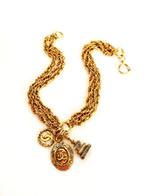 Load image into Gallery viewer, CHANEL RARE INTAGLIO CHARM 3 STRAND NECKLACE 1980s