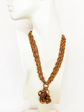 Load image into Gallery viewer, CHANEL RARE INTAGLIO CHARM 3 STRAND NECKLACE 1980s