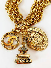 Load image into Gallery viewer, CHANEL RARE INTAGLIO CHARM 3 STRAND NECKLACE 1980s