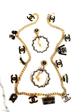 Load image into Gallery viewer, CHANEL ICONIC LEATHER CHAIN HOOP WITH MASSIVE GRIPOIX BAROQUE PEARL