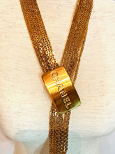 Load image into Gallery viewer, CHANEL LOGO BUCKLE 7 STRAND GILT CHAIN VINTAGE BELT