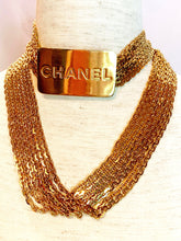 Load image into Gallery viewer, CHANEL LOGO BUCKLE 7 STRAND GILT CHAIN VINTAGE BELT