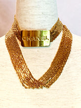 Load image into Gallery viewer, CHANEL LOGO BUCKLE 7 STRAND GILT CHAIN VINTAGE BELT