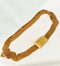 Load image into Gallery viewer, CHANEL LOGO BUCKLE 7 STRAND GILT CHAIN VINTAGE BELT