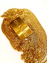 Load image into Gallery viewer, CHANEL LOGO BUCKLE 7 STRAND GILT CHAIN VINTAGE BELT