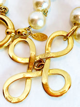 Load image into Gallery viewer, CHANEL RARE GRIPOIX GLASS PEARL NECKLACE WITH MASSIVE GILT CROSS 1993