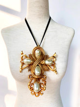Load image into Gallery viewer, CHANEL MASSIVE BAROQUE GRIPOIX PEARL CROSS NECKLACE BROOCH VICTOIRE DE CASTELLANE