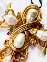 Load image into Gallery viewer, CHANEL MASSIVE BAROQUE GRIPOIX PEARL CROSS NECKLACE BROOCH VICTOIRE DE CASTELLANE