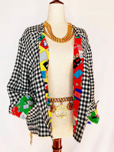Load image into Gallery viewer, CHANEL "COCO" 1988 ICONIC RARE JACKET SILK / CHECK REVERSIBLE