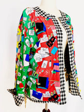 Load image into Gallery viewer, CHANEL "COCO" 1988 ICONIC RARE JACKET SILK / CHECK REVERSIBLE
