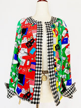 Load image into Gallery viewer, CHANEL "COCO" 1988 ICONIC RARE JACKET SILK / CHECK REVERSIBLE