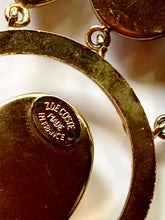 Load image into Gallery viewer, ZOE COSTE FRANCE 1980s VINTAGE CRYSTAL AND GLASS CABOCHON CHANDELIER EARRINGS