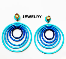 Load image into Gallery viewer, FRENCH VINTAGE 1980s MASSIVE ORBIT WOOD HOOP EARRINGS