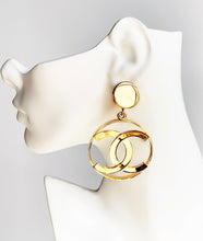 Load image into Gallery viewer, CHANEL ICONIC MASSIVE 1980s CC CELEBRITY HOOP EARRINGS